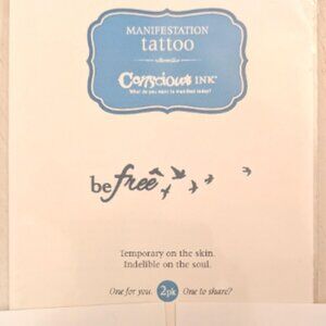 Conscious Items - Temporary Tattoo - "Be Free" with Birds - Set of 2